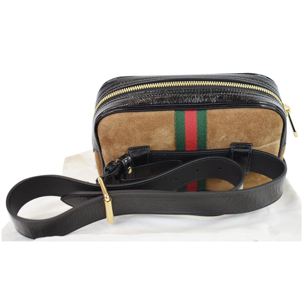 Gucci Ophidia Small Suede Web Belt Waist Bag Brown - leather belt