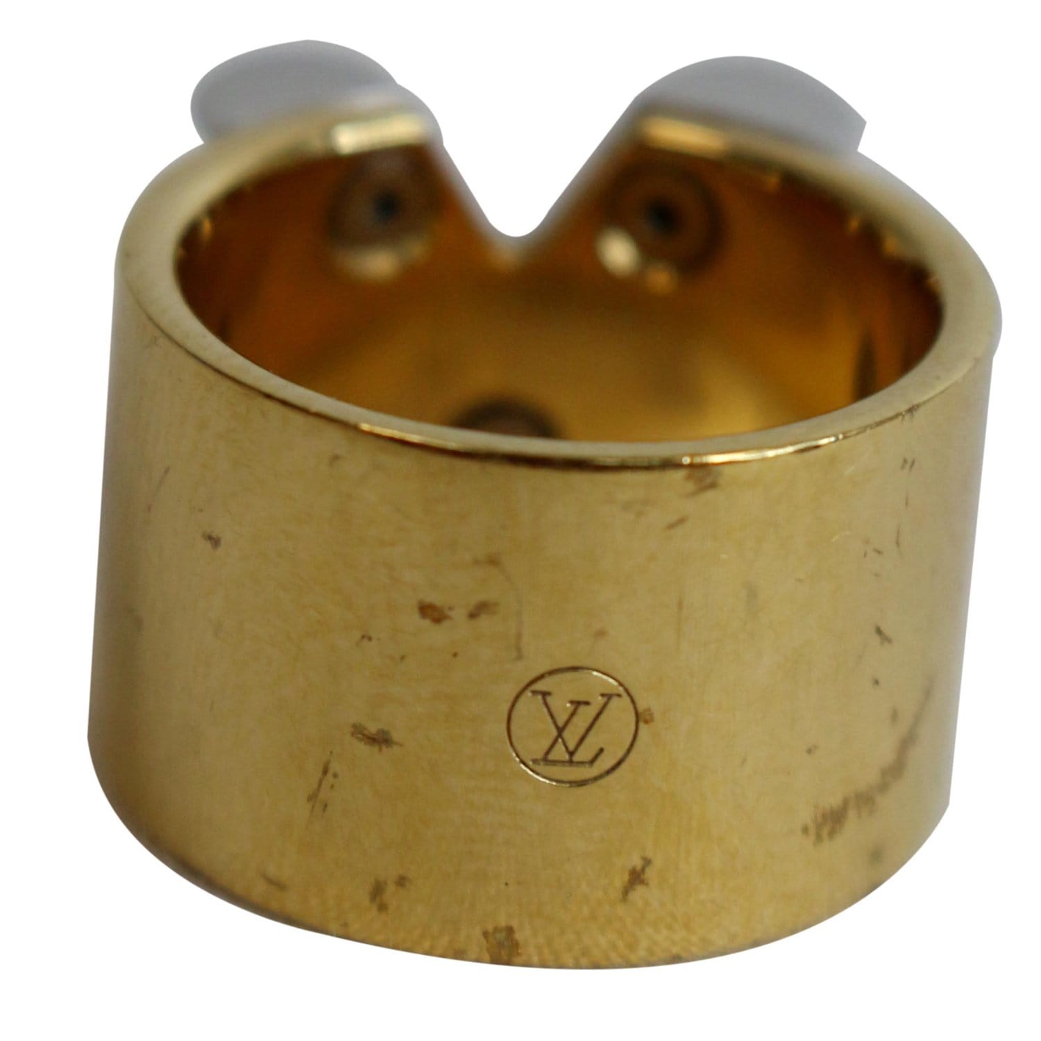 Authentic Louis Vuitton Gold D Ring 5/8” With Leather For Bag