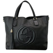 GUCCI Soho Tassel Pebbled Leather Tote Bag Black 282303 - sold