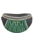 MIU MIU Two-Tone Matelasse Leather Belt Bum Bag Black/Green