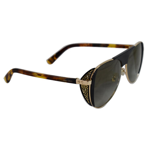 JIMMY CHOO 56 mm Gold Aviator Sunglasses RAVE/S J5G 55
