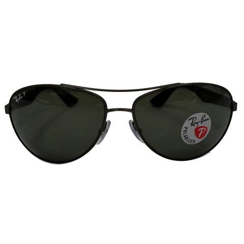 RAY-BAN RB3526 029/9A Matte Gunmetal Sunglasses Green Polarized Lens