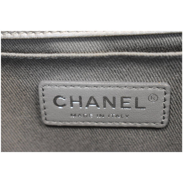 CHANEL Boy Flap with Stingray Lambskin Leather Shoulder Bag Silver