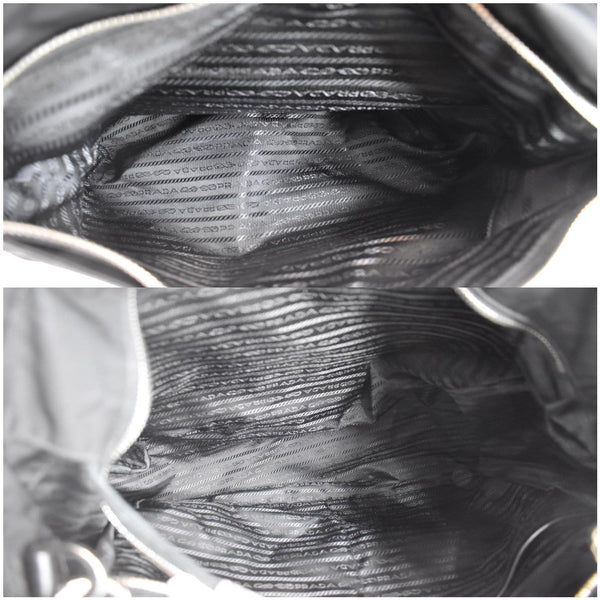 PRADA Vela Nylon Baby Shoulder Bag Black