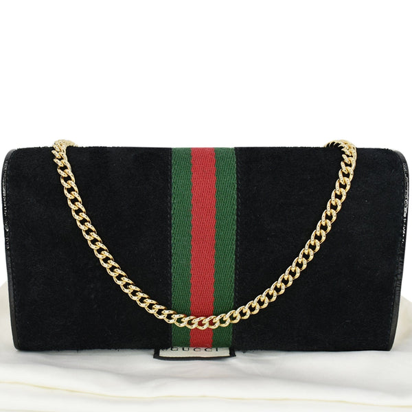 Gucci Ophidia Suede Patent Web Leather WOC Crossbody Bag