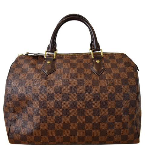LOUIS VUITTON Speedy 30 Damier Ebene Satchel Bag Brown