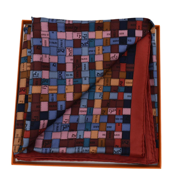 HERMES Bolduc Au Carre Silk Scarf Multicolor