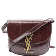 YVES SAINT LAURENT Kaia Small Snakeskin Embossed Leather Crossbody Bag Brown - Final Sale