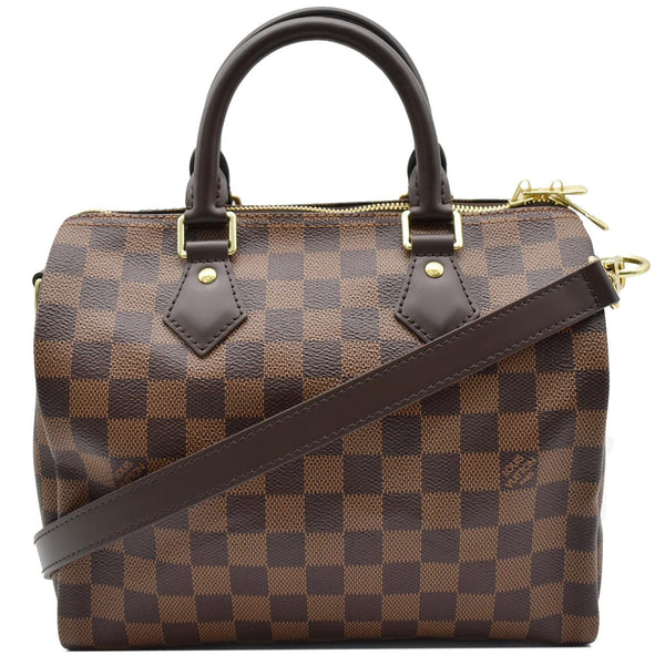 LOUIS VUITTON Speedy 25 Bandoulière Damier Ebene Satchel Bag Brown