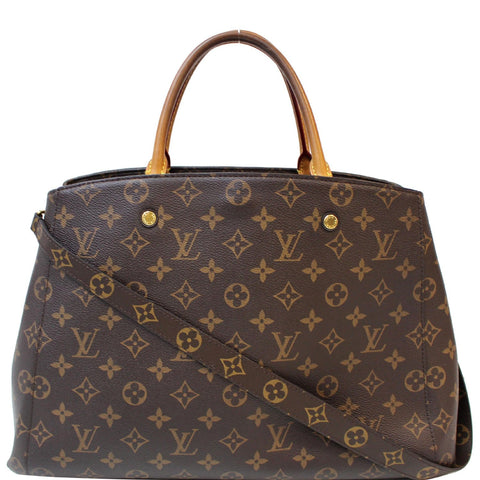 LOUIS VUITTON Montaigne GM Monogram Canvas Shoulder Bag Brown