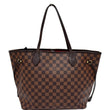 LOUIS VUITTON Neverfull MM Damier Ebene Tote Shoulder Bag Brown
