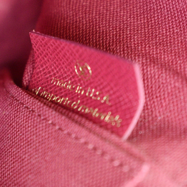 LOUIS VUITTON Felicie Monogram Canvas Pochette Crossbody Bag Brown