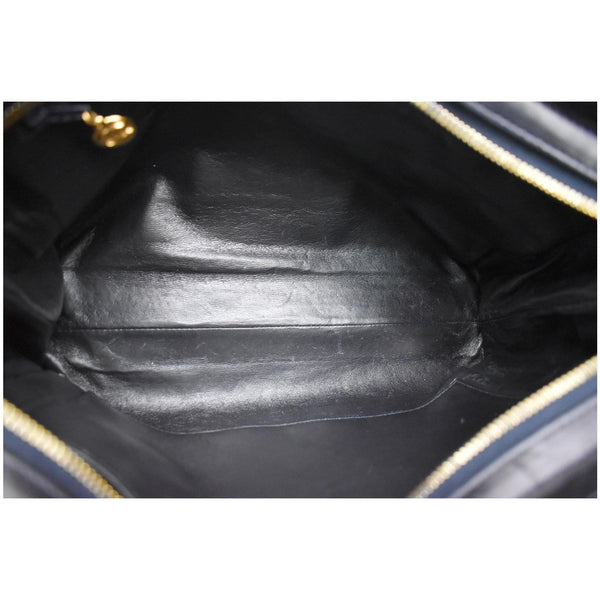 CHANEL Vintage Quilted Leather Chain Handle Tote Bag Black