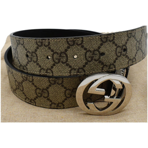 Gucci Reversible Supreme Leather Belt with GG Metal Buckle