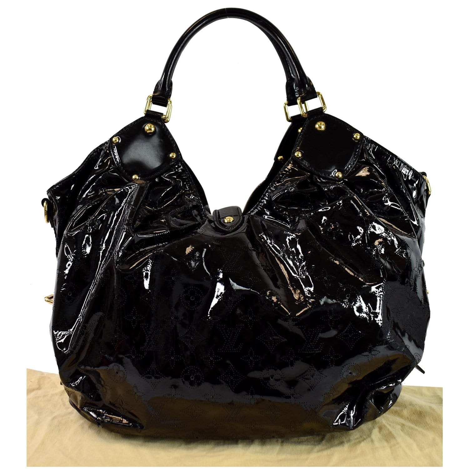 LOUIS VUITTON Mahina XL Patent Leather Shoulder Bag Black