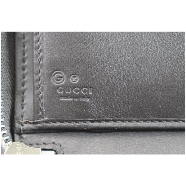 GUCCI Micro GG Guccissima Leather Zip Around XL Wallet Dark Brown 391465