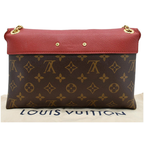 LOUIS VUITTON Pallas Chain Monogram Canvas Crossbody Bag Brown