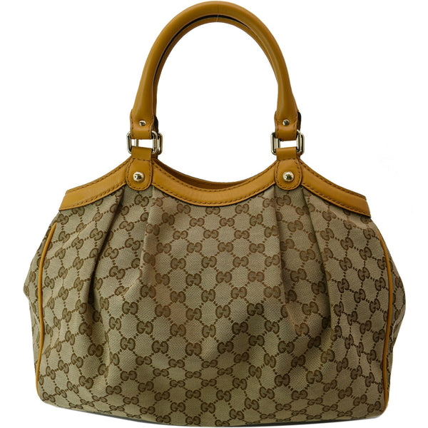 GUCCI Sukey Medium GG Canvas Tote Bag Beige 211944