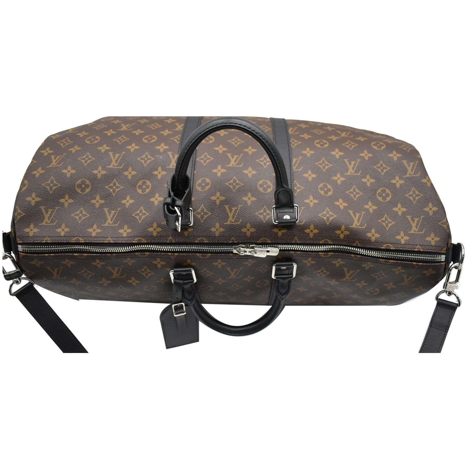 Louis Vuitton // Brown & Black Macassar Keepall 55 Bandoulière Bag