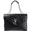 YVES SAINT LAURENT Medium Loulou Calfskin Matelasse Chain Shoulder Bag Black