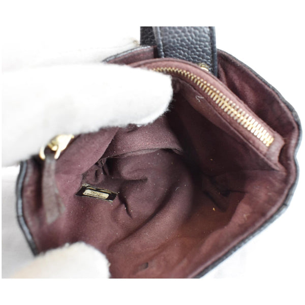 Chanel Quilted Caviar Leather Mini Phone Holder Clutch interior