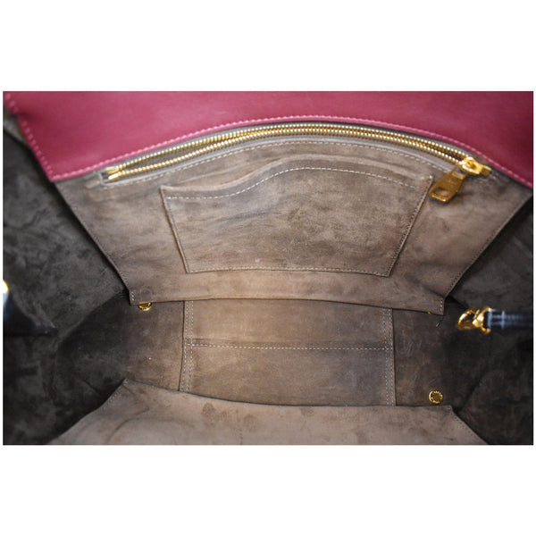 Louis Vuitton W PM Monogram Canvas Tote Bag Burgundy - gray interior