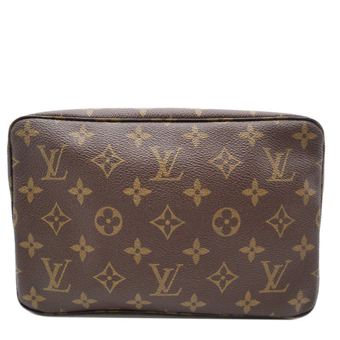 LOUIS VUITTON Trousse Toiletry Monogram Canvas Cosmetic Bag Brown