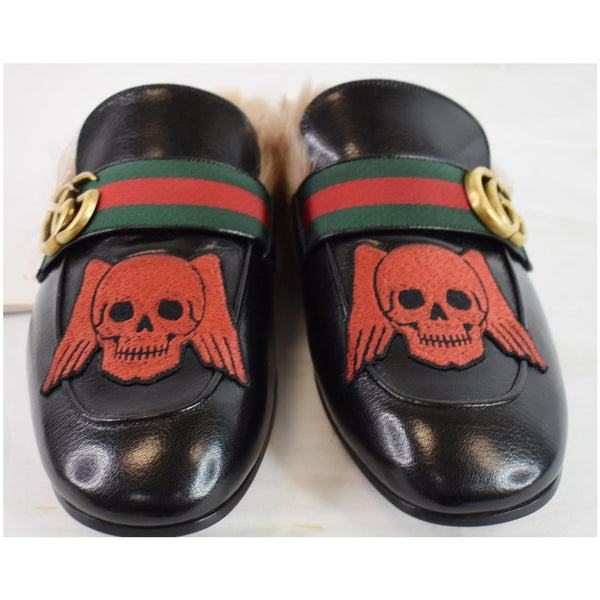 Gucci Princetown Skull Angel Fur Leather Slipper size 7