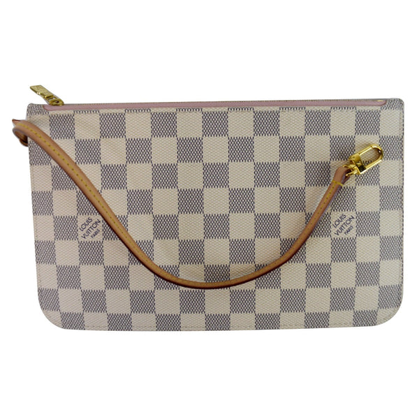 LV Pochette Damier Azur Neverfull MM Pouch handle