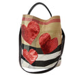 Burberry Ashby Medium Heart Check Canvas Shoulder Bag Multicolor