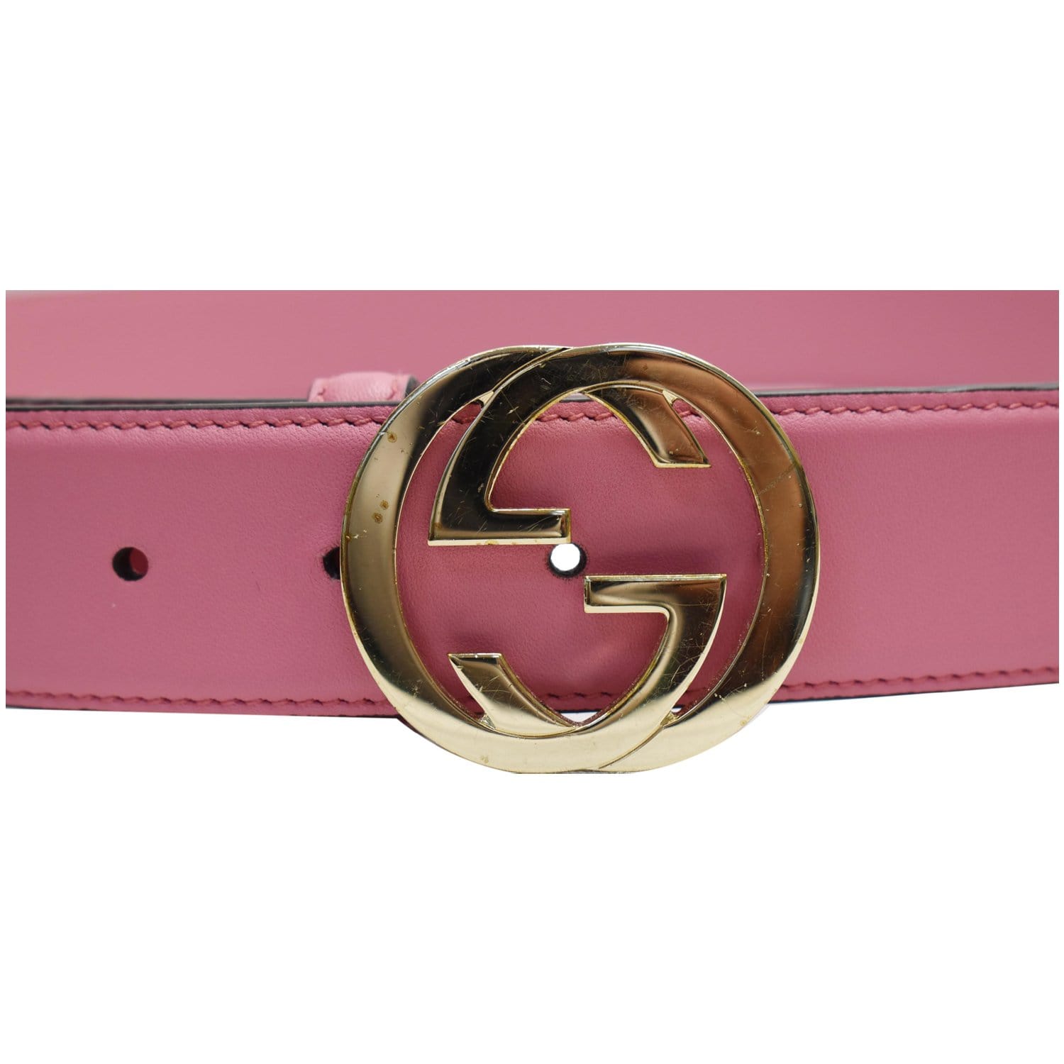 Leather belts/suspenders Gucci Pink in Leather - 27949374