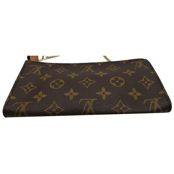 LOUIS VUITTON Monogram Canvas Chain Pochette Brown
