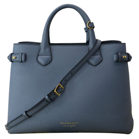 BURBERRY Banner Medium House Check Tote Bag Blue