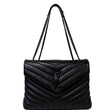 YVES SAINT LAURENT Medium Loulou Matelasse Leather Chain Shoulder Bag Black