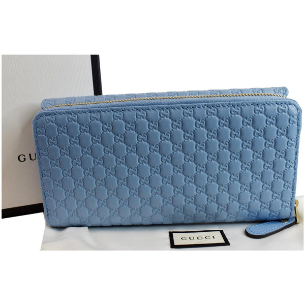 GUCCI Microguccissima Leather Wallet Light Blue 449364