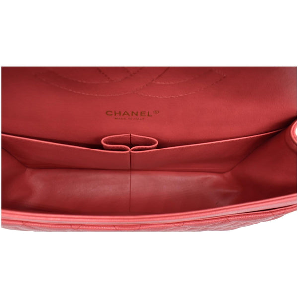 CHANEL Classic Medium Double Flap Caviar Leather Shoulder Bag Rose Pink