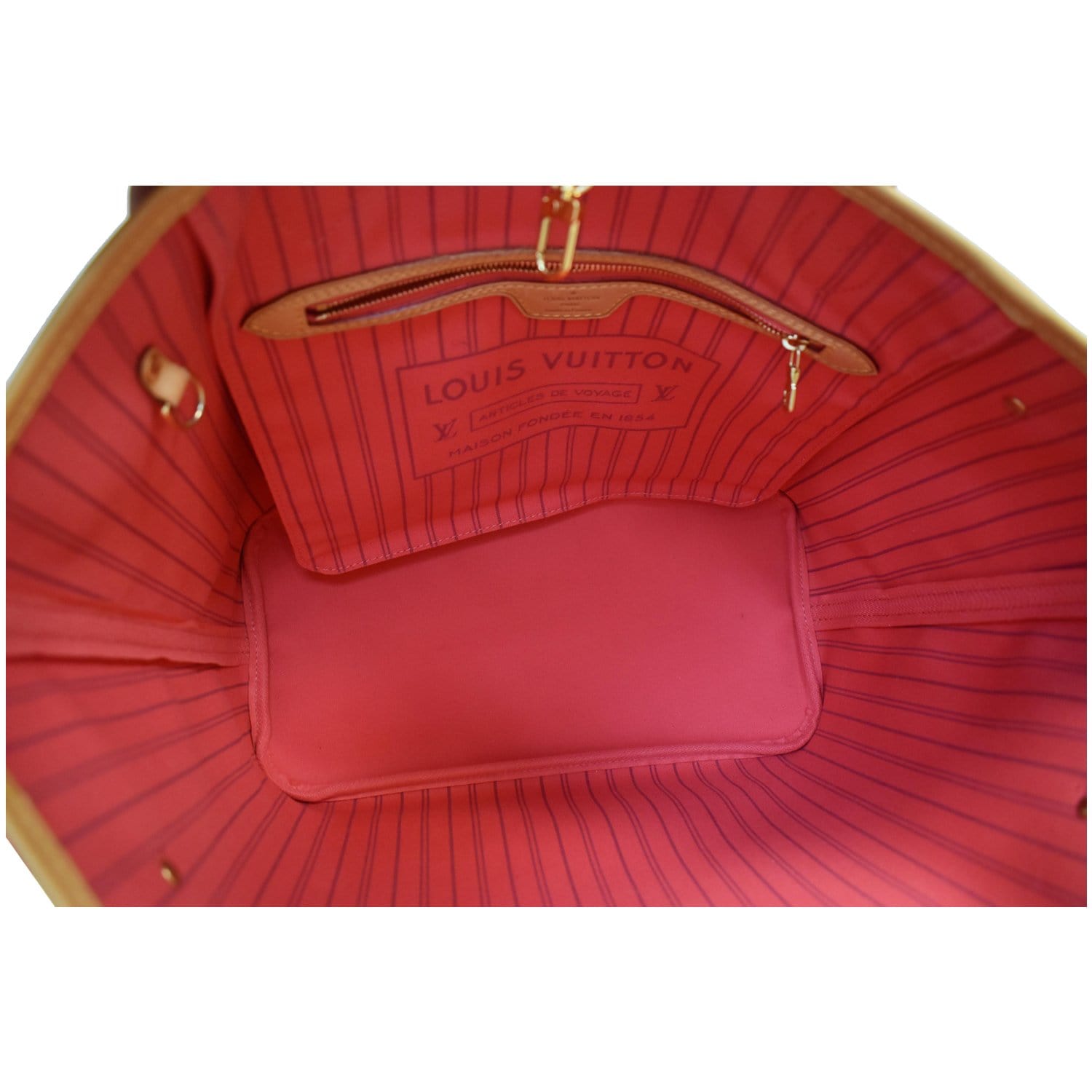 Neverfull cloth clutch bag Louis Vuitton Brown in Cloth - 34058373