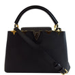 LOUIS VUITTON Capucines MM Crown Flowers Taurillon Shoulder Bag Black