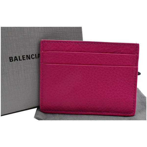 BALENCIAGA Leather Card Holder Pink