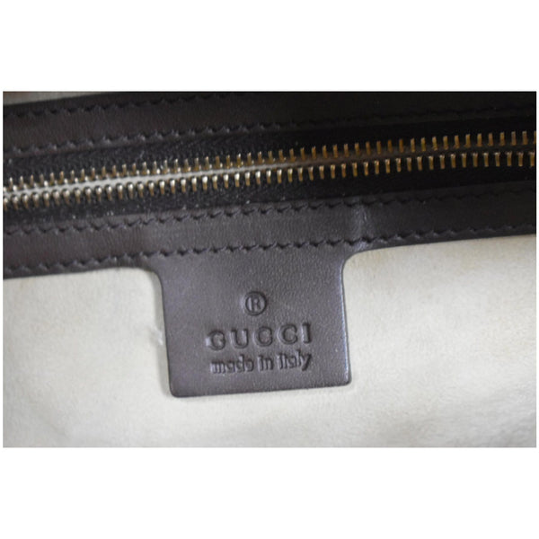 GUCCI Heritage Medium Pony Hair Leopard Print Leather Boston Bag Brown