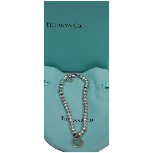 TIFFANY & CO Heart Tag Bead Small Bracelet Silver