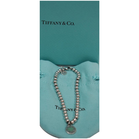 TIFFANY & CO Heart Tag Bead Small Bracelet Silver