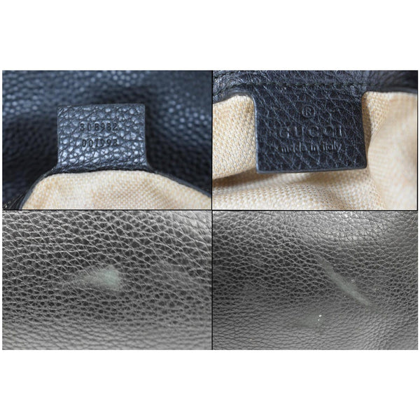 GUCCI Soho Pebbled Leather Chain Shoulder Bag 308982 Black