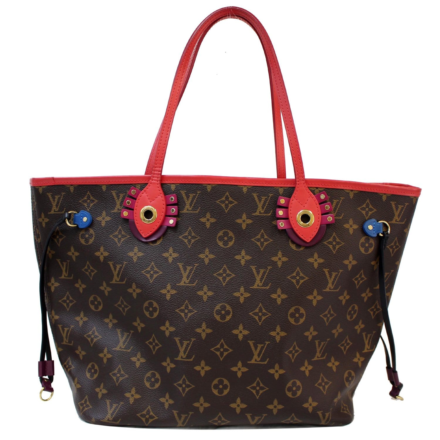 Louis+Vuitton+Neverfull+Tote+MM+Red+Canvas for sale online