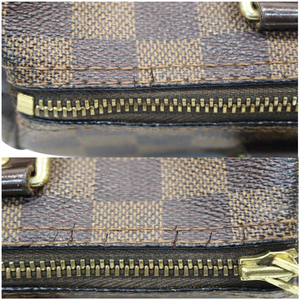 Louis Vuitton Speedy 25 Damier Ebene Satchel Bag zips