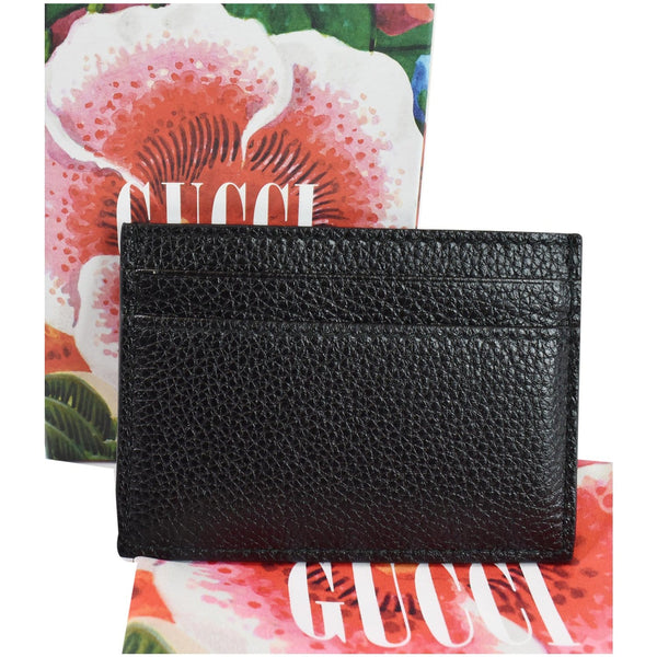 GUCCI Zumi Grainy Leather Card Case Black 570679