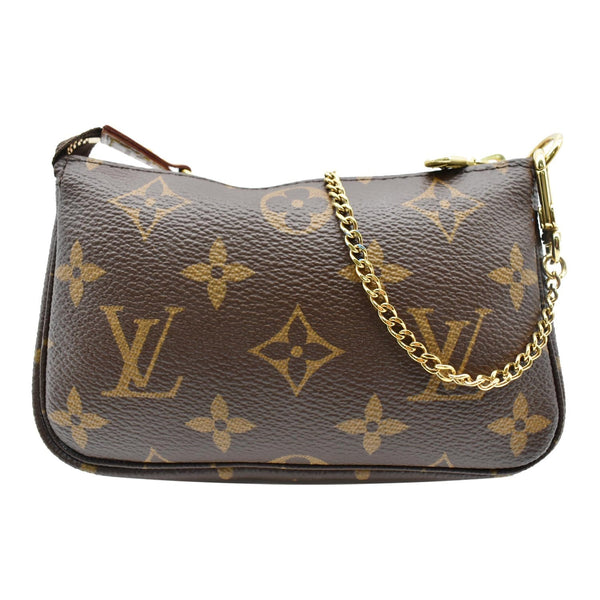 LOUIS VUITTON  Mini Pochette Monogram Canvas Accessoires Pouch Brown