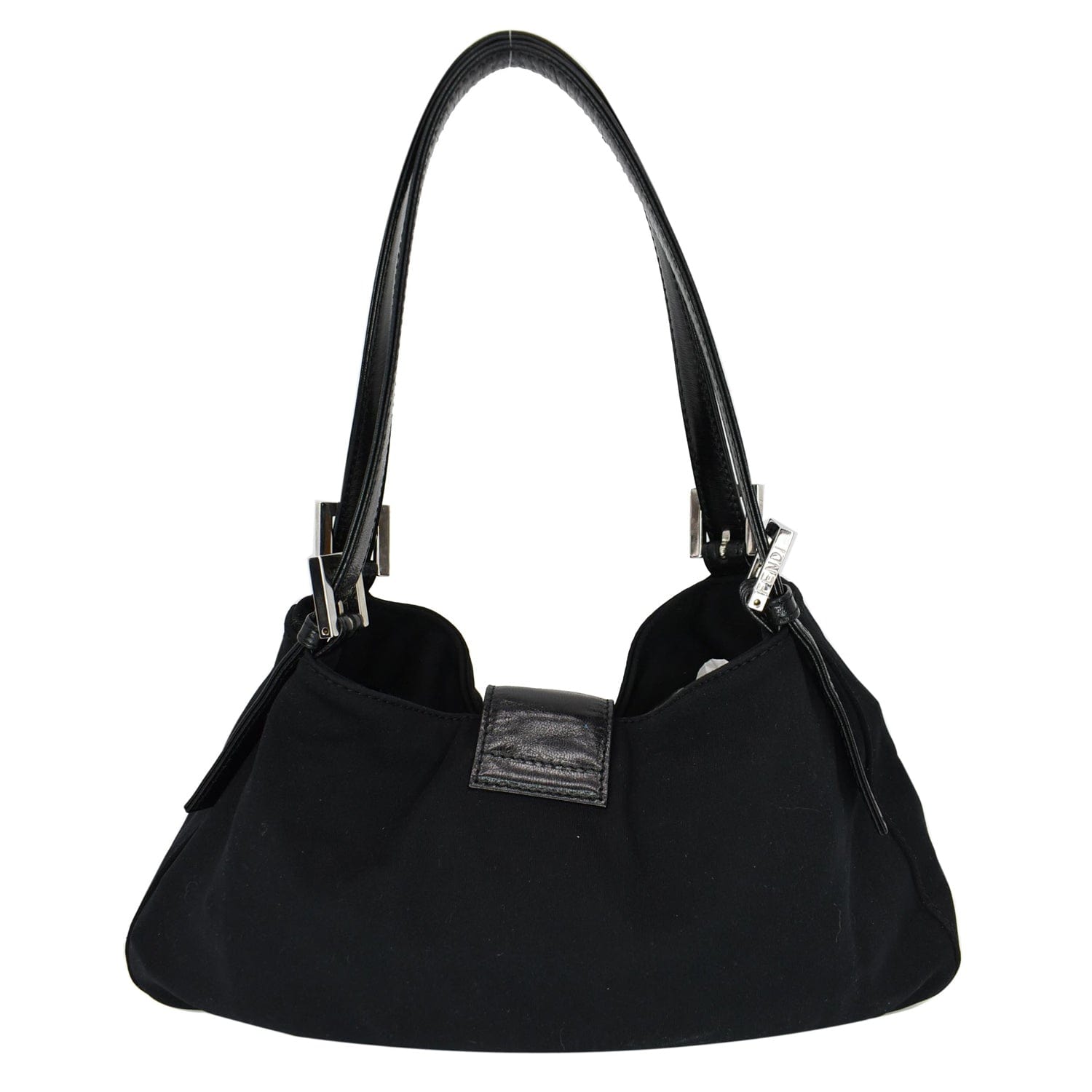 FENDI Mama Baguette Neoprene Canvas Shoulder Bag Black - 15% OFF