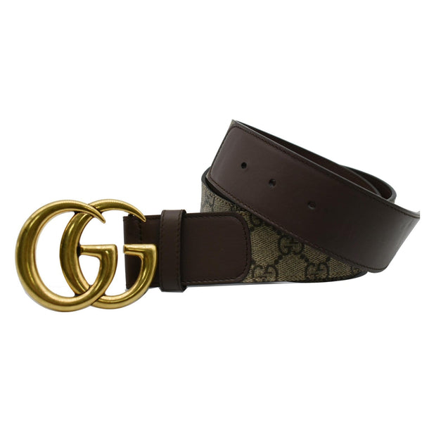 Gucci Double G Buckle GG Canvas Leather Belt Brown - DDH