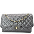 CHANEL Classic Jumbo Double Flap Lambskin Leather Shoulder Bag Black 24752035 - Hot Deals